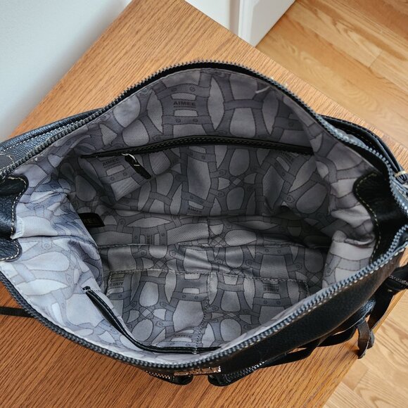 AIMEE KESTENBERG BLACK GENUE PEBBLED LEATHER  HANDBAG - Picture 10 of 14